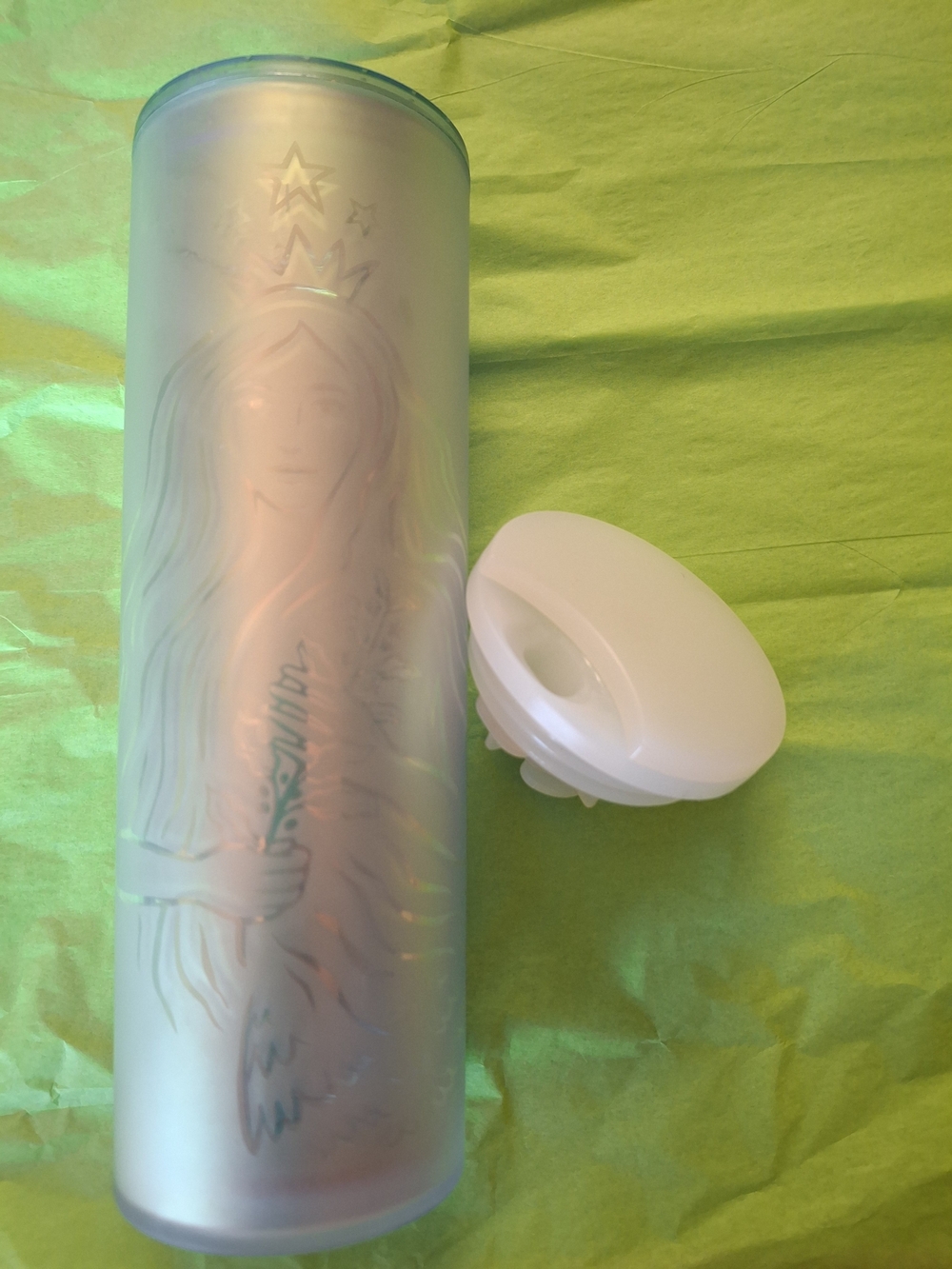 Starbucks Iridescent Frosted Travel Tumbler with White Lid